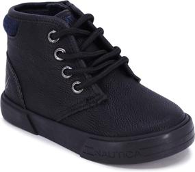 img 4 attached to Nautica Bootie Toddler Kids Breakwater Black Tumbled Boys' Shoes Size 9 - Available at Boots