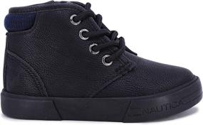 img 3 attached to Nautica Bootie Toddler Kids Breakwater Black Tumbled Boys' Shoes Size 9 - Available at Boots