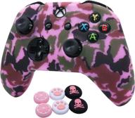 🎮 pink xbox one controller skins - ralan silicone cover protector for xbox one controllers | pink pro thumb grips x 2 | cat & skull cap grip x 2 | camouflage pink logo