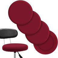 🍷 premium wine red round bar stool covers: elastic, washable slipcovers for home bar & hotel use – set of 4, 12-14 inch logo