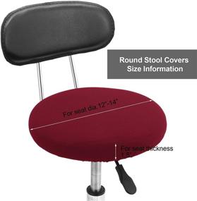 img 3 attached to 🍷 Premium Wine Red Round Bar Stool Covers: Elastic, Washable Slipcovers for Home Bar & Hotel Use – Set of 4, 12-14 Inch