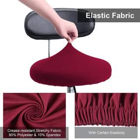 img 1 attached to 🍷 Premium Wine Red Round Bar Stool Covers: Elastic, Washable Slipcovers for Home Bar & Hotel Use – Set of 4, 12-14 Inch