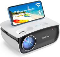 📽️ cooau a1 portable projector with wifi and bluetooth, supporting hd 1080p for outdoor movie, ceiling use. mini home projector compatible with fire stick, gaming, dvd, iphone, android. enjoy crystal clear screen experience. logo