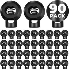 img 4 attached to 🎒 90-Pack Drawstring Cord Locks - Black Plastic Single Hole Spring Toggle Stopper Clips for Drawstrings, Paracord, Rope