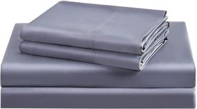 img 3 attached to 🛏️ BEDLite: High-Quality King Size Cooling Bamboo Sheets - Super Soft & Breathable 4 PCs Set - Deep Pocket - Elegant Grey Shade