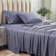 🛏️ bedlite: high-quality king size cooling bamboo sheets - super soft & breathable 4 pcs set - deep pocket - elegant grey shade logo