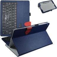 🔵 asus zenpad z10 wireless keyboard case - mama mouth slim stand pu leather cover with removable wireless keyboard for 9.7" asus zenpad z10 zt500kl verizon 4g lte android 6.0 tablet, blue logo