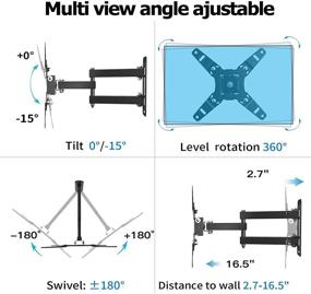 img 1 attached to 📺 Fozimoa Full Motion TV Monitor Wall Mount Bracket - Articulating Arms, Max VESA 200x200mm, Supports up to 55lbs - Swivels, Tilts, Extension, Rotation - Ideal for 13-45 Inch LED LCD Flat Curved Screen TVs & Monitors