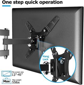 img 3 attached to 📺 Fozimoa Full Motion TV Monitor Wall Mount Bracket - Articulating Arms, Max VESA 200x200mm, Supports up to 55lbs - Swivels, Tilts, Extension, Rotation - Ideal for 13-45 Inch LED LCD Flat Curved Screen TVs & Monitors