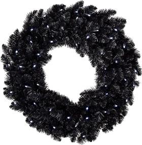 img 3 attached to 🌟 Hallmark Keepsake Star Galaxy Black Wreath Christmas Ornament with Lights - 30 inch