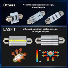 img 3 attached to LASFIT 44mm Canbus Error Free LED Festoon Bulb 561 562 564 567 - 400LM 6000K Extremely Bright Xenon White (Pack of 2) - Ideal for Trunk Cargo Light & License Plate Bulbs