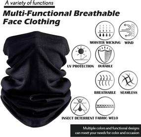 img 3 attached to 🌞 Stay Protected and Stylish this Summer with our UV-Resistant Neck Gaiter Scarf Bandana (Black, Dark Grey, Light Grey, Army Green, Royal Blue, White, 6)