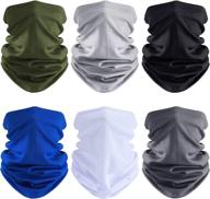 🌞 stay protected and stylish this summer with our uv-resistant neck gaiter scarf bandana (black, dark grey, light grey, army green, royal blue, white, 6) logo