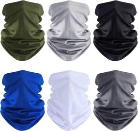 img 4 attached to 🌞 Stay Protected and Stylish this Summer with our UV-Resistant Neck Gaiter Scarf Bandana (Black, Dark Grey, Light Grey, Army Green, Royal Blue, White, 6)