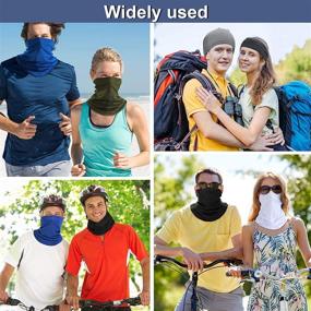 img 2 attached to 🌞 Stay Protected and Stylish this Summer with our UV-Resistant Neck Gaiter Scarf Bandana (Black, Dark Grey, Light Grey, Army Green, Royal Blue, White, 6)