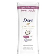 🥥 dove advanced care antiperspirant deodorant stick for women, caring coconut - 48 hour protection and comfortable underarms, 2.6 oz - pack of 2 logo