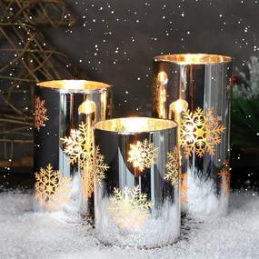 img 3 attached to 🕯️ Petristrike LED Glass Flameless Candles with Remote Control and Timer - Battery Operated Pillar Candles for Christmas Home Decorations, Parties, and Winter Décor