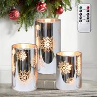 🕯️ petristrike led glass flameless candles with remote control and timer - battery operated pillar candles for christmas home decorations, parties, and winter décor логотип