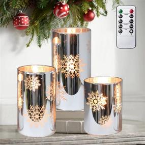 img 4 attached to 🕯️ Petristrike LED Glass Flameless Candles with Remote Control and Timer - Battery Operated Pillar Candles for Christmas Home Decorations, Parties, and Winter Décor