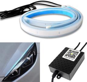 img 2 attached to LEDCARE Car Headlight LED Strip Lights - 24 Inch Flexible RGBIC Dreamcolor Exterior Daytime Running Light Strip, Waterproof Neon Turn Signal Lights, APP Control (2 Pack)