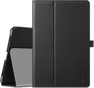 📱 fintie case for ipad 9.7 2018/2017, ipad air 2, ipad air - premium vegan leather protective cover with corner protection, folio stand, auto wake/sleep - black logo