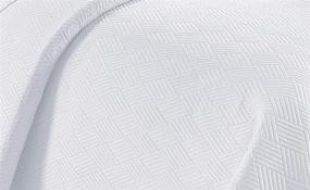 img 1 attached to 🛏️ Linen Plus Luxury Oversized Coverlet Embossed Bedspread Set Solid White King/California King Bed Cover - Ashley Exclusive