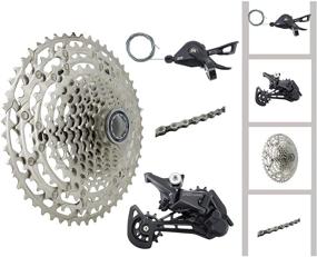 img 4 attached to 🚲 Ultimate MTB Groupset: JGbike Compatible with Shimano M8000, M7000, M5100, 11-Speed Shifters & Rear Derailleur, KMC X11 Chain, Sunrace 11-46T/11-50T Cassettes