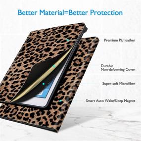 img 3 attached to 🐆 ANERIMST iPad 8th/7th Generation Case – Multi-Angle Viewing, Leopard Design