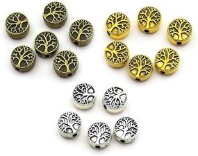 img 2 attached to 🌳 75pcs Tree of Life Loose Spacer Bead Set - Antique Silver Bronze Gold - Craft Supplies Charms Pendants for DIY Bracelet Necklace Making (M229)