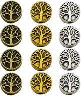 🌳 75pcs tree of life loose spacer bead set - antique silver bronze gold - craft supplies charms pendants for diy bracelet necklace making (m229) logo