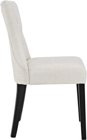 img 1 attached to 🪑 Modway Silhouette Beige Upholstered Fabric Parsons Four Dining Chairs with Modern Tufted Design