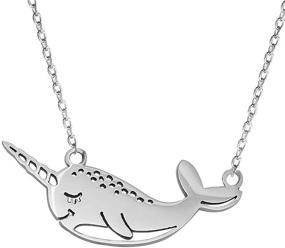 img 4 attached to YOUCANDOIT2 Narwhal Necklace Geometric Stainless Steel