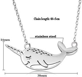 img 1 attached to YOUCANDOIT2 Narwhal Necklace Geometric Stainless Steel