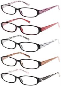 img 4 attached to Multi-Gender Reader's Spring Hinge Glasses Pack - Includes Comb of Reading Glasses for Men and Women