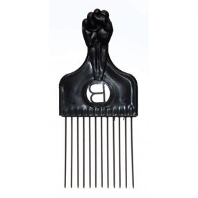 img 2 attached to 🔥 Professional Grade Afro Hair Pick Styling Pik Metal Pick (1-Pack) 6.65 Inches