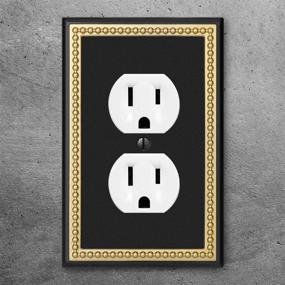 img 3 attached to Stylish Pearled Frame Wall Plate Switch Cover - 2 Pack, Matte Black & Dark Golden