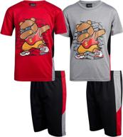 👕 4-piece performance short sleeve t-shirt and short set for boys - mad game logo