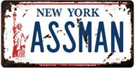 🚗 регистрационный знак assman vanity plate в стиле prop seinfeld-а с выпуклым рисунком от космо крамер | лист 6x12 дюймов, с искусственной потертостью. логотип