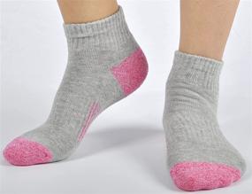 img 3 attached to 🧦 Women's 6-Pack Combed Cotton Cushioned Athletic Ankle Socks: Versatile and Stylish Multi-Color Socks for Hiking, Work, and Casual Outfits