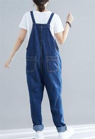 img 3 attached to 👖 Flygo Women's Loose Baggy Denim Bib Overalls: Fashionable Jumpsuit with Comfy Harem Pants