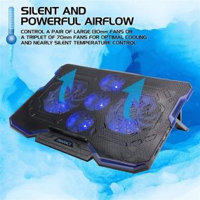 img 2 attached to 🖥️ ENHANCE Cryogen Gaming Laptop Cooling Pad - 17 Inch - 5 Quiet Fans, 2 USB, LED Lighting - Slim, Portable Design