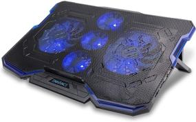 img 4 attached to 🖥️ Улучшенная охлаждающая подставка ENHANCE Cryogen для игрового ноутбука - 17 дюймов - 5 тихих вентиляторов, 2 USB, светодиодная подсветка - тонкий, портативный дизайн