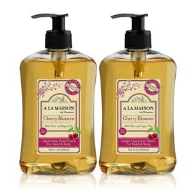 img 4 attached to Cherry Blossom Liquid Hand Soap - 16.9 Fl oz Pump Bottles - Moisturizing Natural Hand Wash Soap - Triple French Milled - Gentle To Hands - 2 Pack