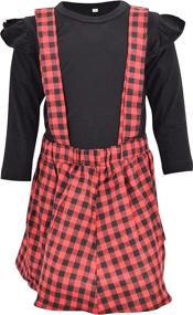 img 4 attached to Adorable Baby Girls Plaid Christmas Winter Skirt Outfit: A Truly Unique Find