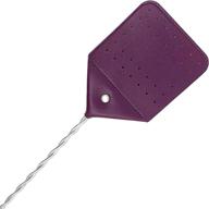 🪰 premium purple leather fly swatter - heavy duty 21" manual with thicker wire - ultimate fly swatter for flies, bugs, mosquitos - 1-pack logo