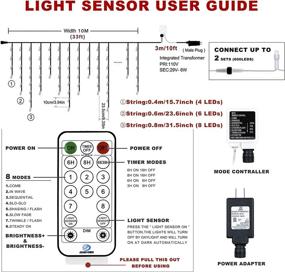 img 1 attached to Oopswow 300LED Icicle Lights with Remote: Transform Your Space with Warm White Window Curtain Lights, 8 Modes & Light Sensor – Perfect for Wedding, Party, Bedroom, Home, Garden, Outdoor, Wall, Christmas Decor – Connectable for Expanded Brilliance (Warm White)