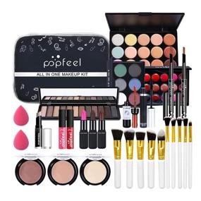 img 4 attached to 🎁 All-In-One Holiday Makeup Gift Set: 21 Piece FantasyDay Makeup Bundle - Concealer, Lipstick, Lipgloss, Pressed powder, Eyeshadow Palette, Travel Carry Bag
