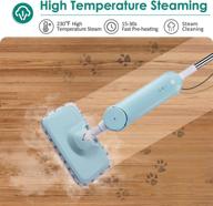 🧼 doker steam mop for tile and hardwood - deep cleaning floor steamer with 3 auto steam modes, 2 mop pads, 12 oz removable water tank - lightweight steam cleaner for carpet, tile, laminate - seafoam green logo