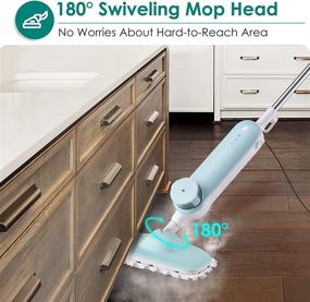 img 1 attached to 🧼 DOKER Steam Mop for Tile and Hardwood - Deep Cleaning Floor Steamer with 3 Auto Steam Modes, 2 Mop Pads, 12 Oz Removable Water Tank - Lightweight Steam Cleaner for Carpet, Tile, Laminate - Seafoam Green