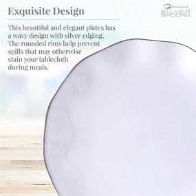 img 2 attached to 🍰 Elegant 6-Inch Disposable Dessert Plates - 20 Pc Pack - Heavy Duty Plastic Dishes with Fine China Look in White Veil